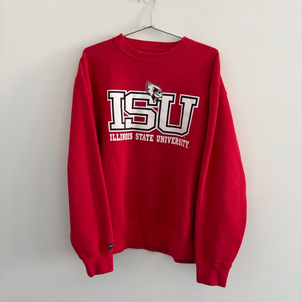 Jansport Illinois State University ISU Red Crewneck Sweatshirt Mens Large